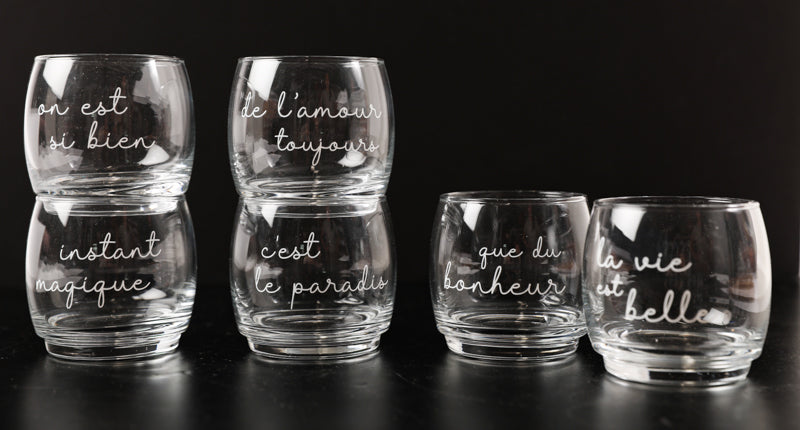 6 verres ronds la vie est belle