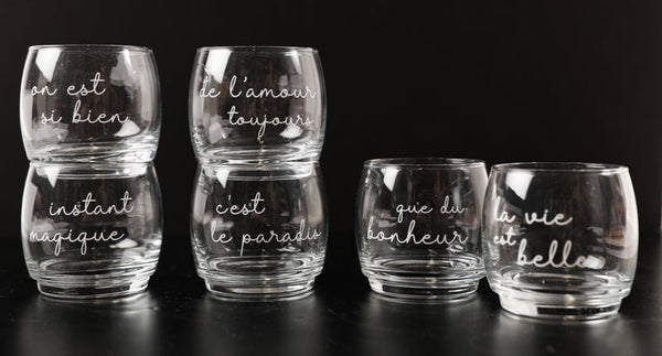 6 verres ronds la vie est belle