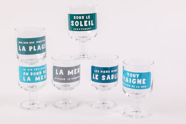 6 verres à pied empilable tout baigne