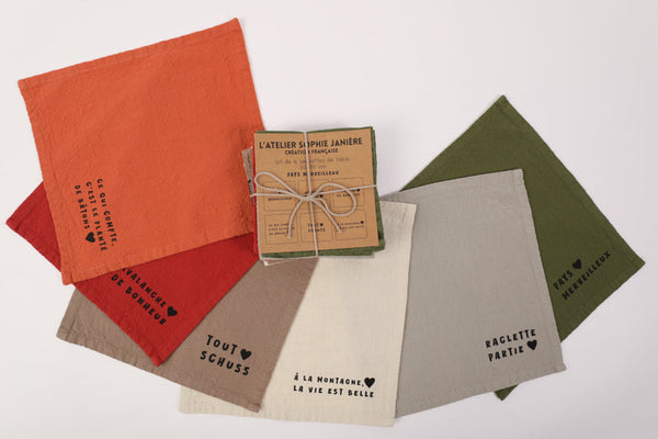 Lot de 6 serviettes de table pays merveilleux