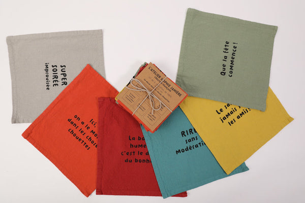 Lot de 6 serviettes de table on a le moral