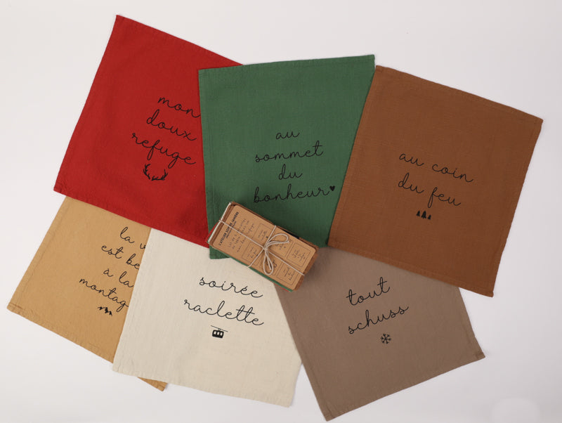 Lot de 6 serviettes de table mon doux refuge