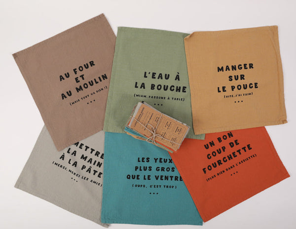Lot de 6 serviettes de table un bon coup de fourchette