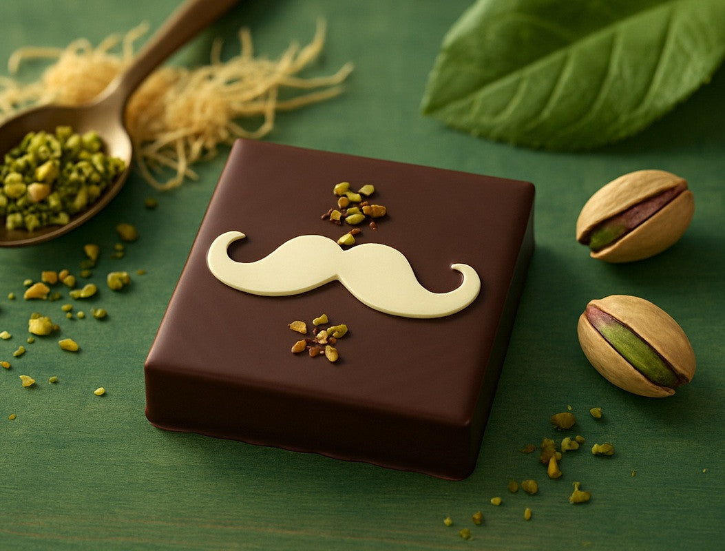 MINI CARRÉ MOUSTACHE PRALINÉ PISTACHE KADAÏF CHOCOLAT AU LAIT