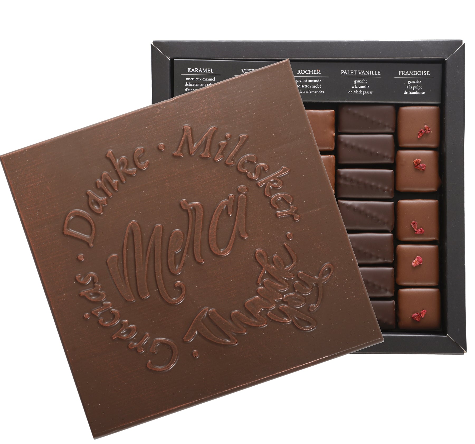 BOÎTE DE CHOCOLATS NOIR LAIT ILBARRITZ MERCI LAIT