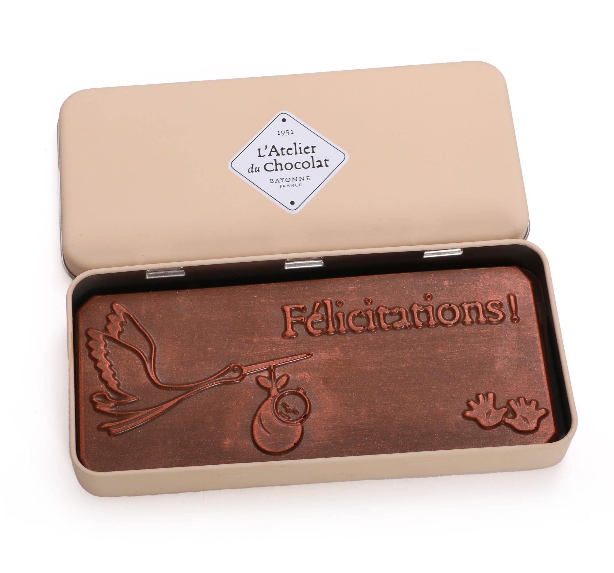 PLAQUE "NAISSANCE" CHOCOLAT AU LAIT - PERSONNALISABLE