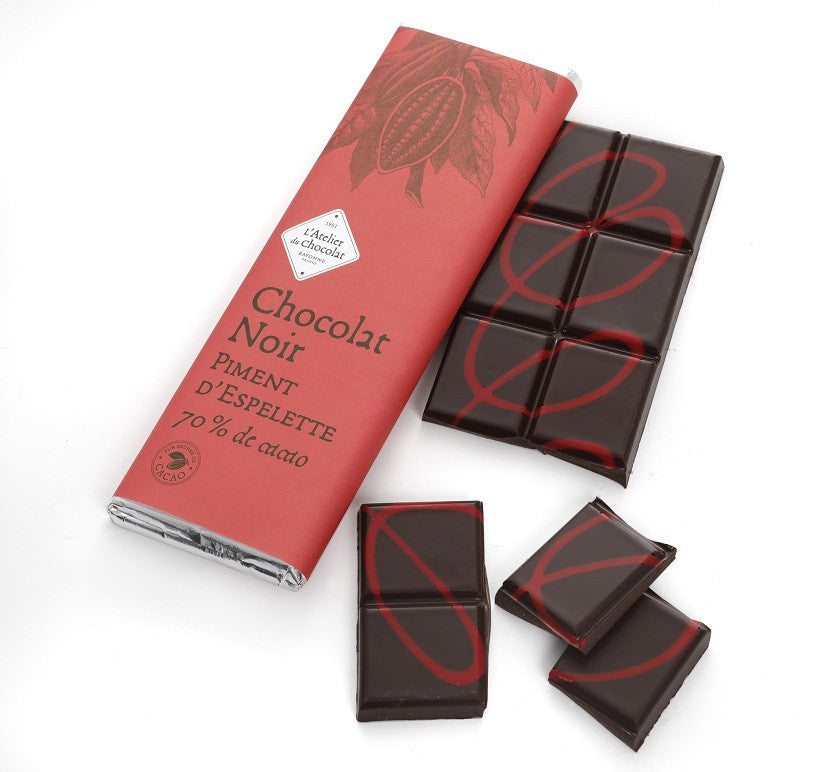 TABLETTE CHOCOLAT NOIR PIMENT D'ESPELETTE
