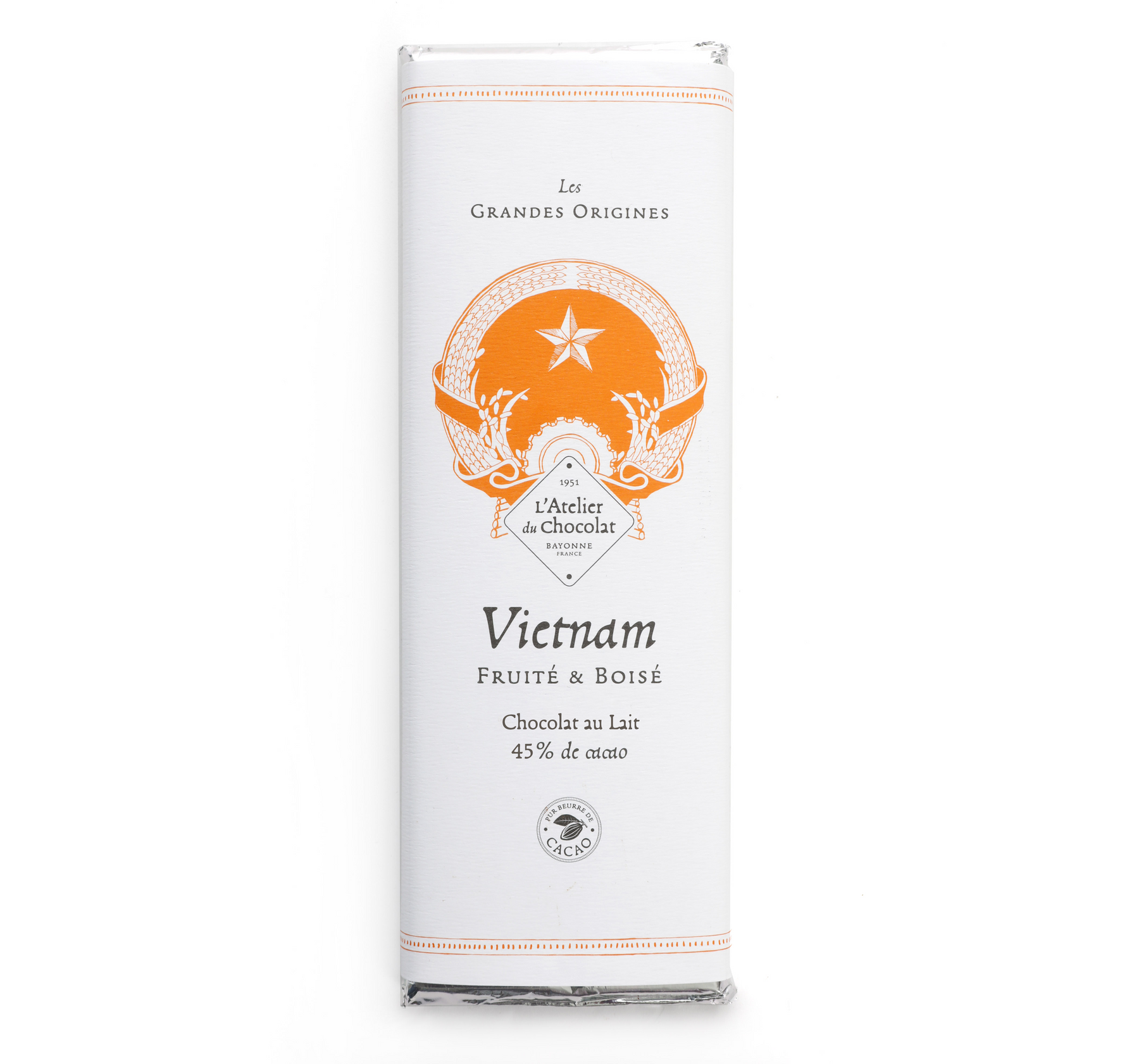 TABLETTE CHOCOLAT AU LAIT GRANDES ORIGINES VIETNAM