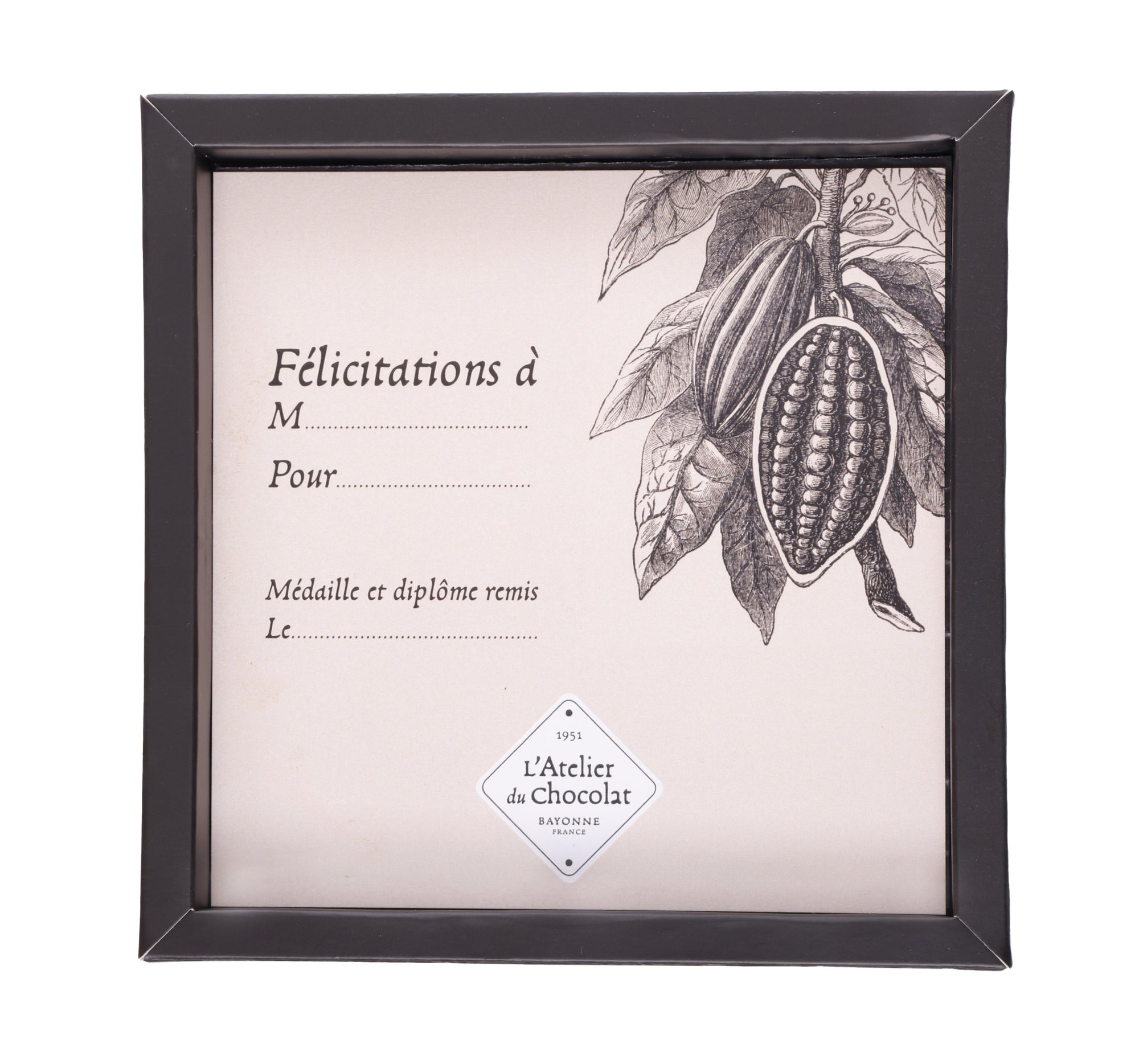 MÉDAILLE EN CHOCOLAT