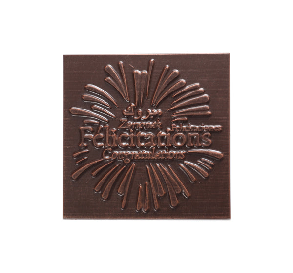 BOUQUET DE CHOCOLAT FÉLICITATIONS ET SA RÉGLETTE DE GALETS DES GAVES