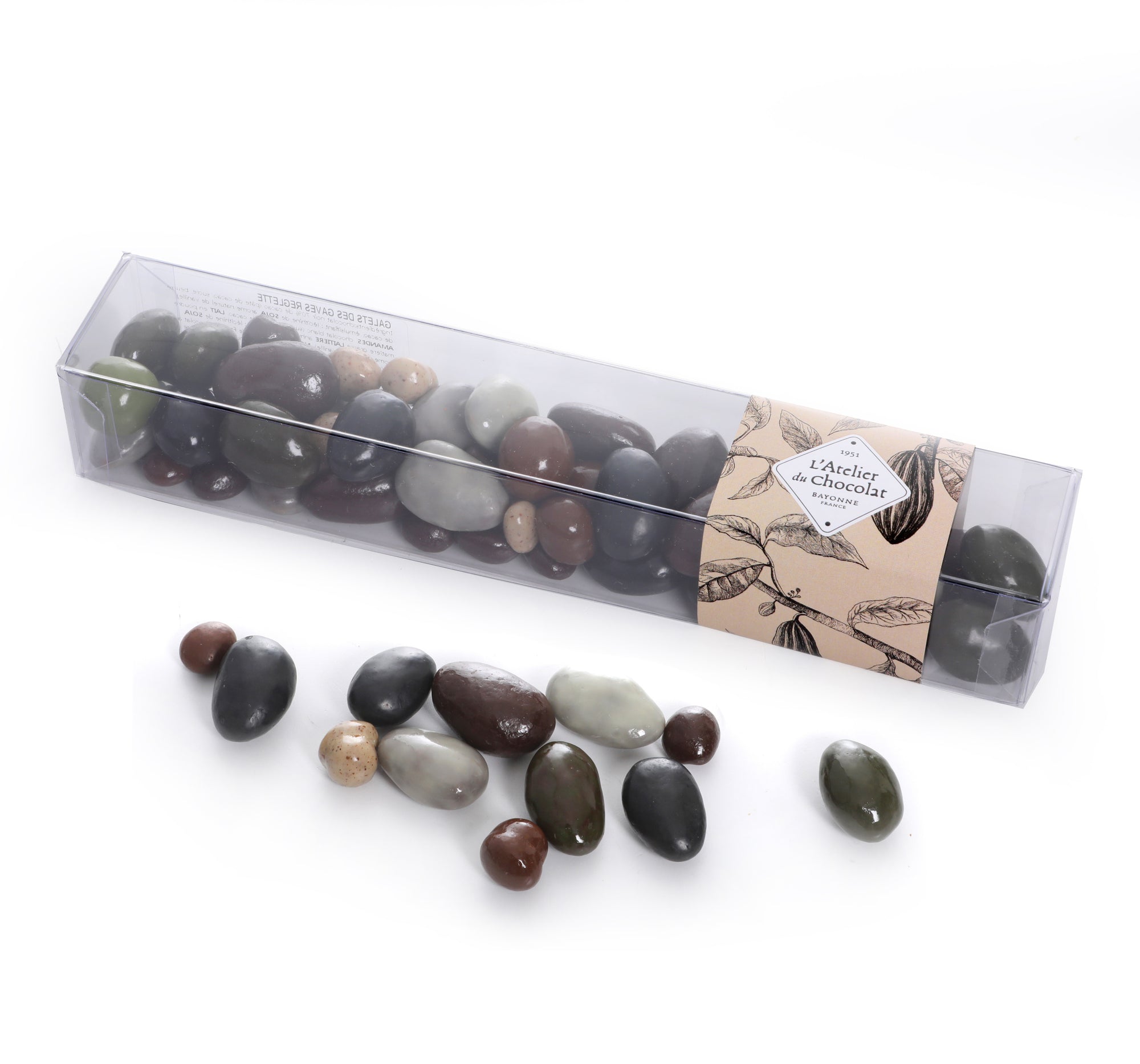 BOUQUET DE CHOCOLAT JE T'AIME ET SA RÉGLETTE DE GALETS DES GAVES