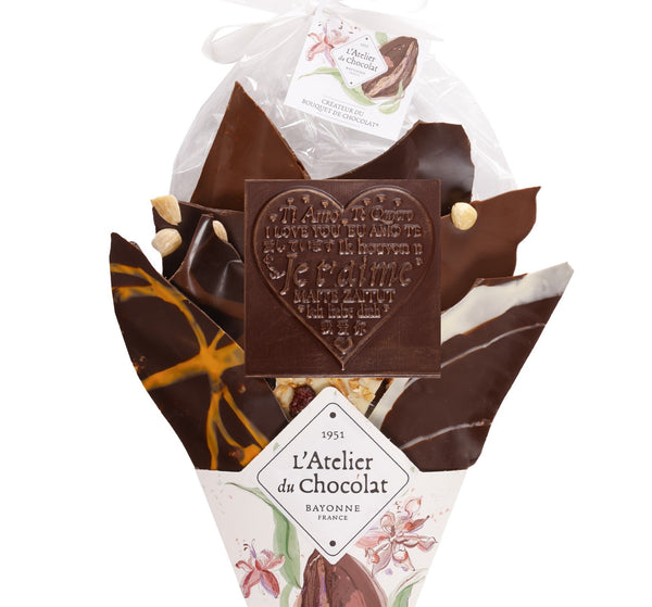 JE T'AIME CHOCOLATE BOUQUET AND ITS "GALETS DES GAVES" RULER