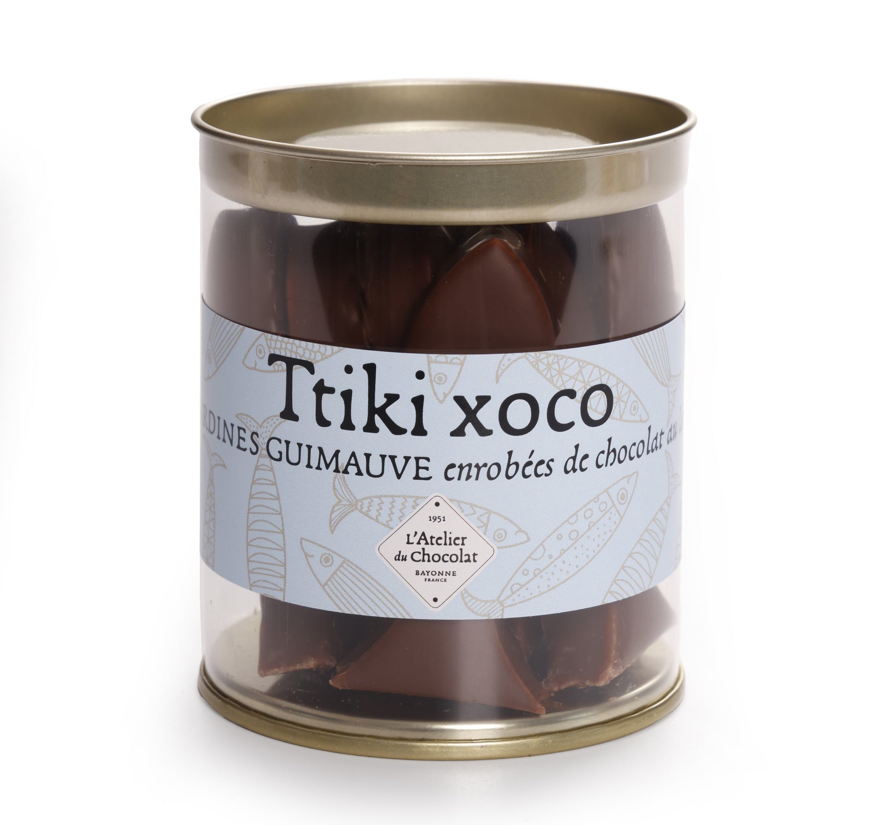 CYLINDRE SARDINES GUIMAUVE VANILLE CHOCOLAT AU LAIT