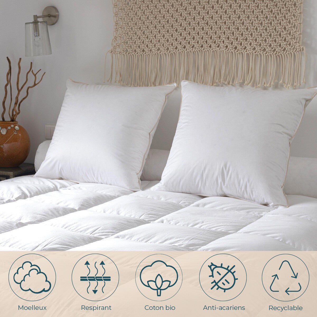 Goose down pillow