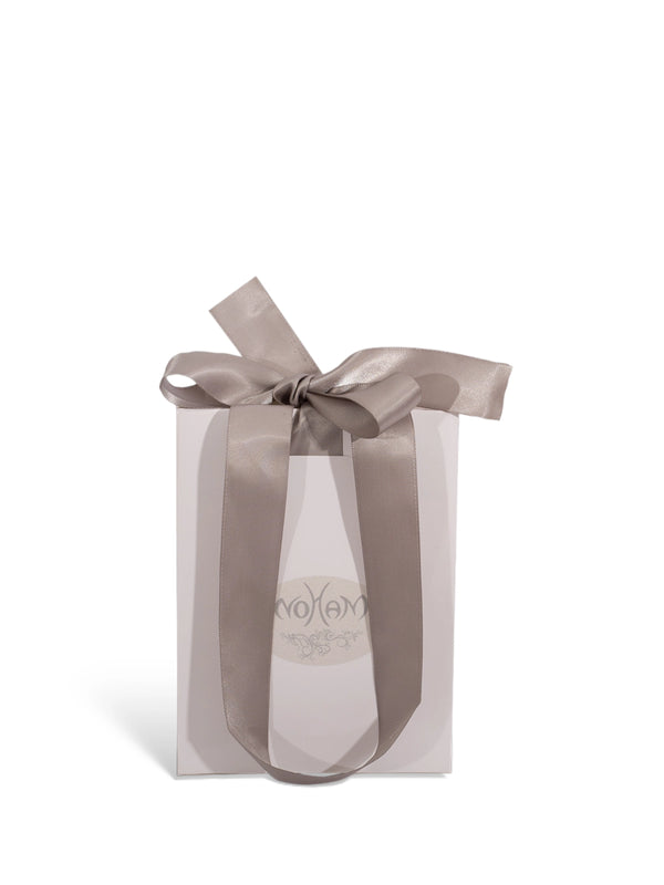 Small White Bag Silver Ribbon