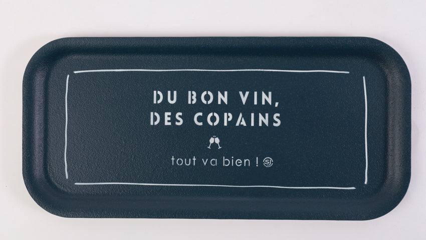 Thermo cork tray rectangle du bon vin des copains