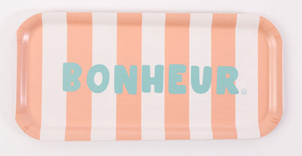 Plateau rectangle rayures bonheur