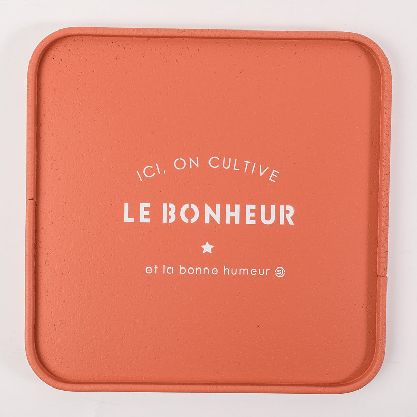 Cork tray 30x30cm here we cultivate happiness
