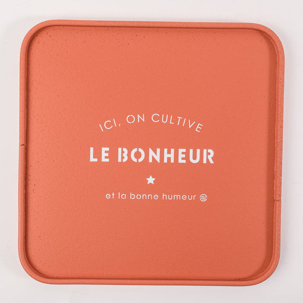 Cork tray 30x30cm here we cultivate happiness