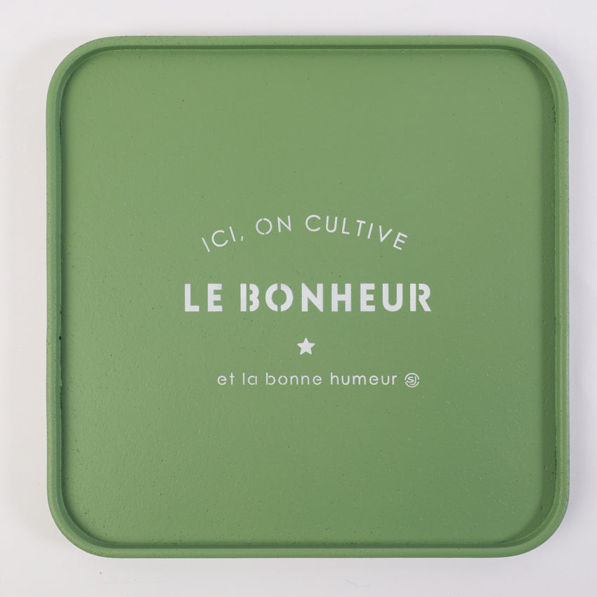 Cork tray 30x30cm here we cultivate happiness