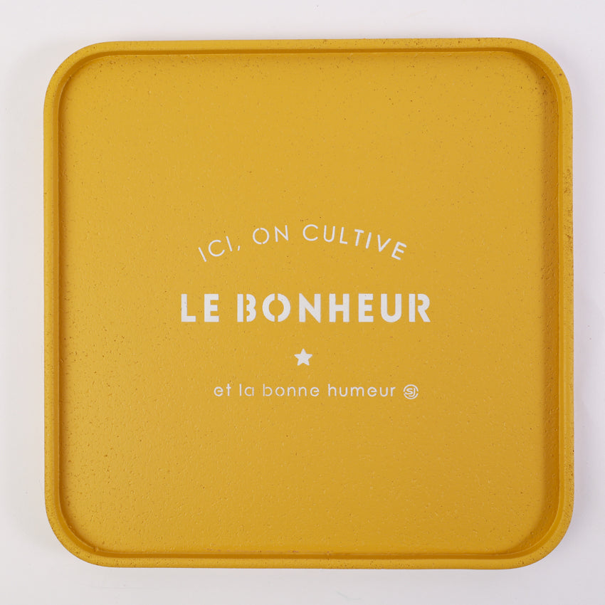Cork tray 30x30cm here we cultivate happiness
