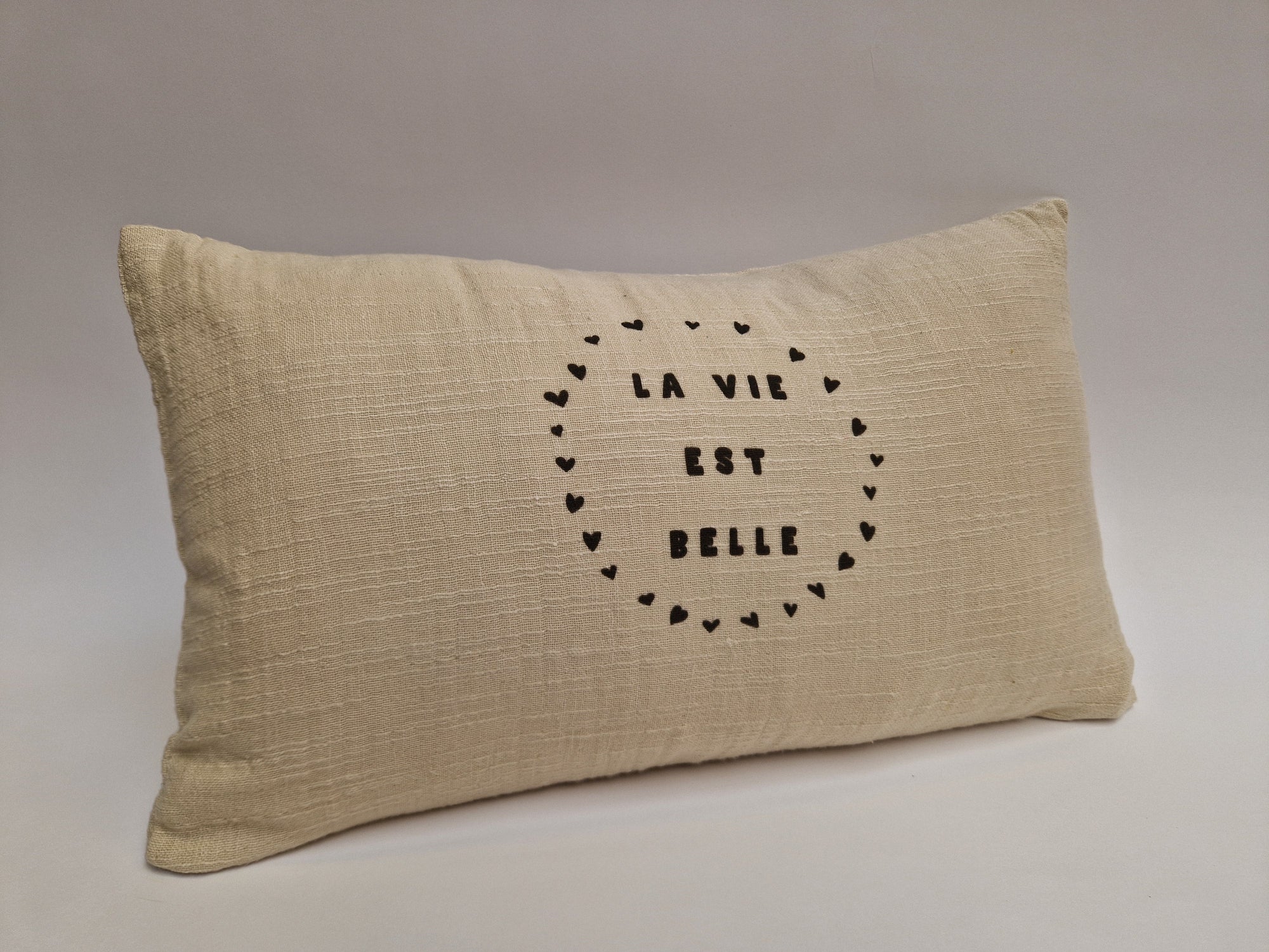 Coussin rectangle la vie est belle