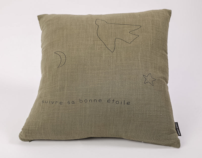 Coussin carré suivre sa bonne étoile