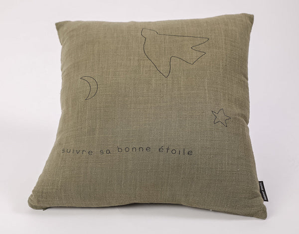 Coussin carré suivre sa bonne étoile