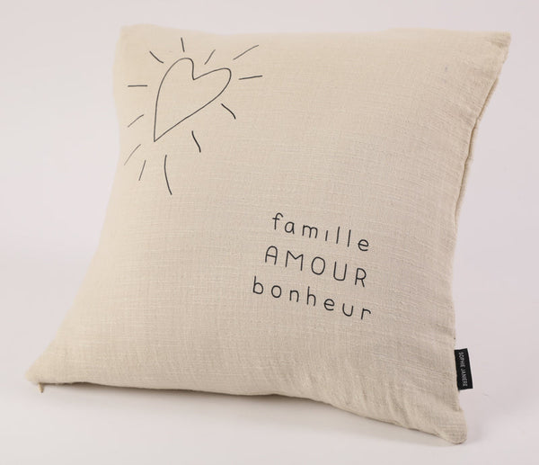 Coussin carré famille amour bonheur