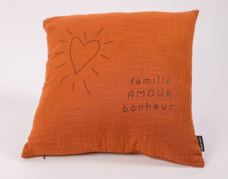 Coussin carré famille amour bonheur