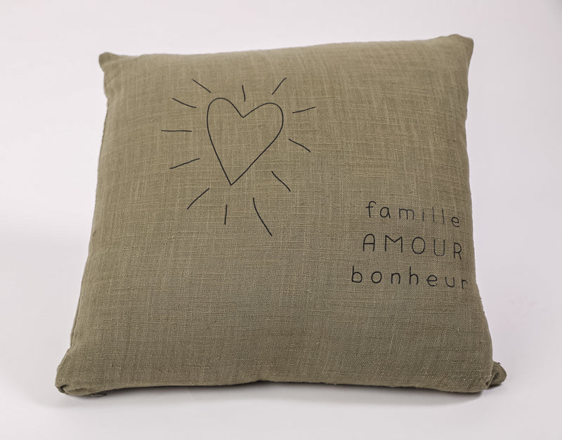 Coussin carré famille amour bonheur