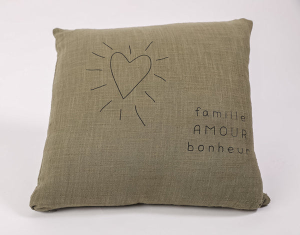 Coussin carré famille amour bonheur