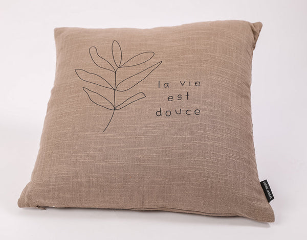 Coussin carré la vie est douce