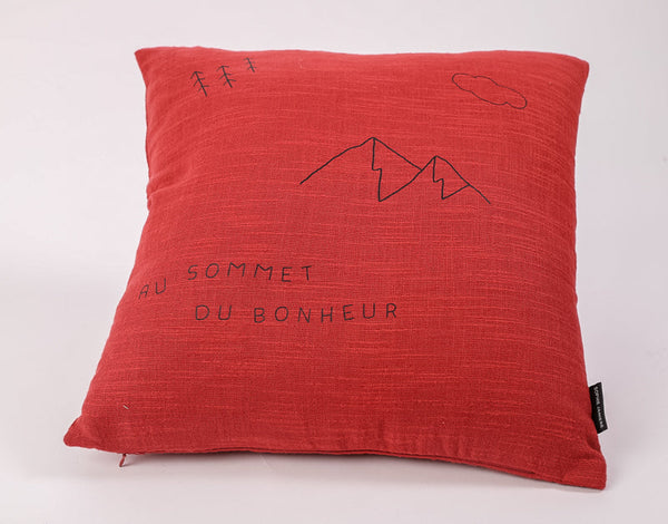 Coussin carré au sommet du bonheur
