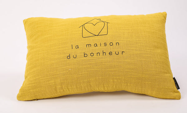 Coussin rectangle dessin la maison du bonheur