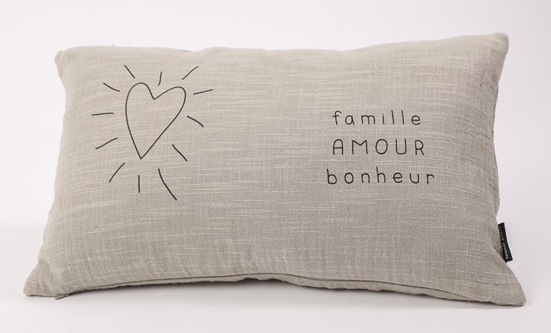Coussin rectangle famille amour bonheur
