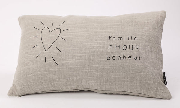 Coussin rectangle famille amour bonheur