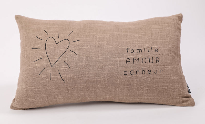 Coussin rectangle famille amour bonheur