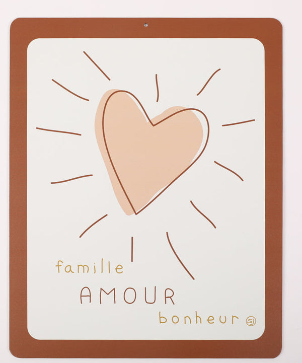 Plaque décorative cœur famille amour bonheur