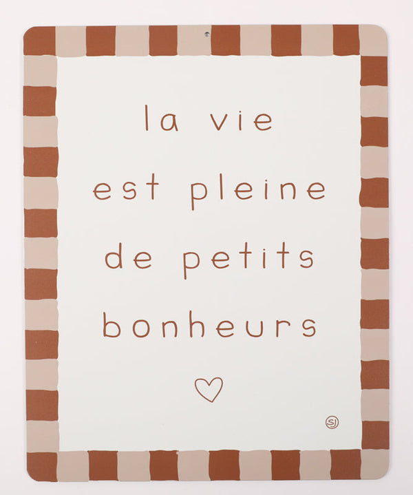 Plaque décorative la vie est pleine de petits bonheurs