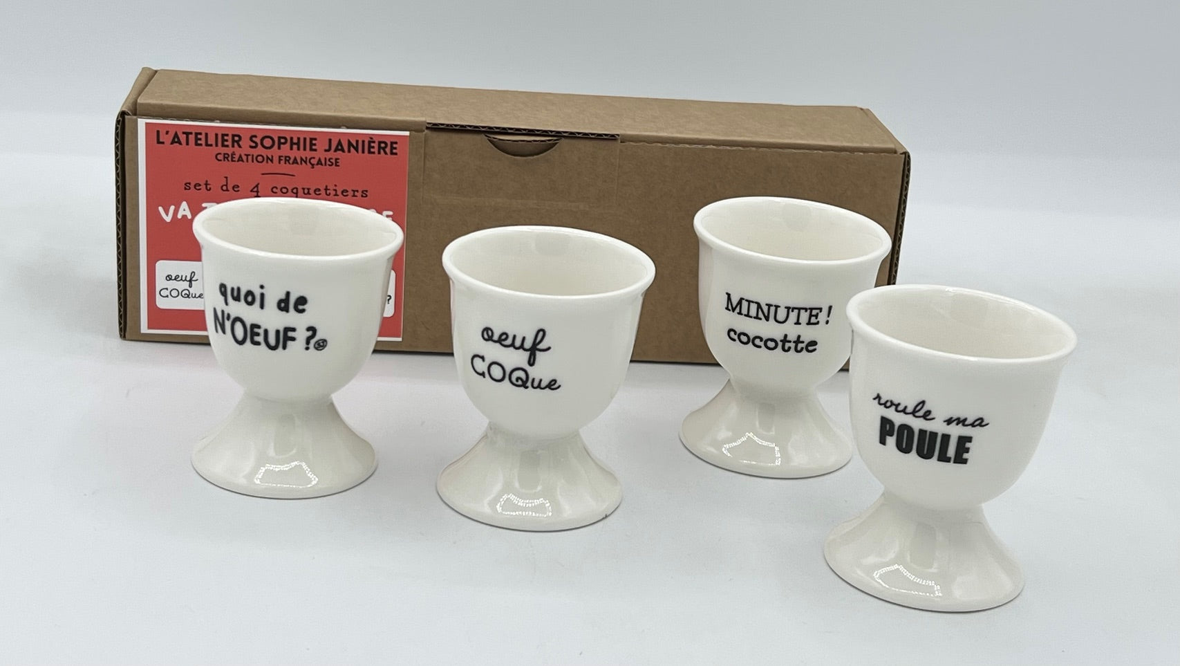 Set de 4 coquetiers roule ma poule