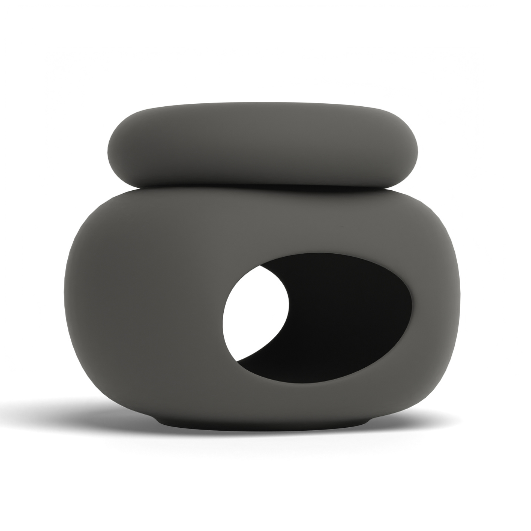 Brûleur minimaliste Noir - effet pierre
