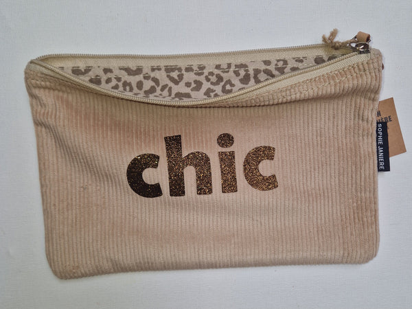 Trousse plate velours paillettes
