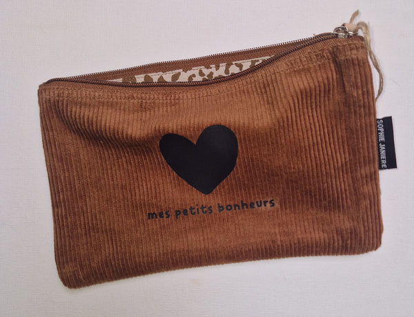 Trousse plate velours mes petits bonheurs