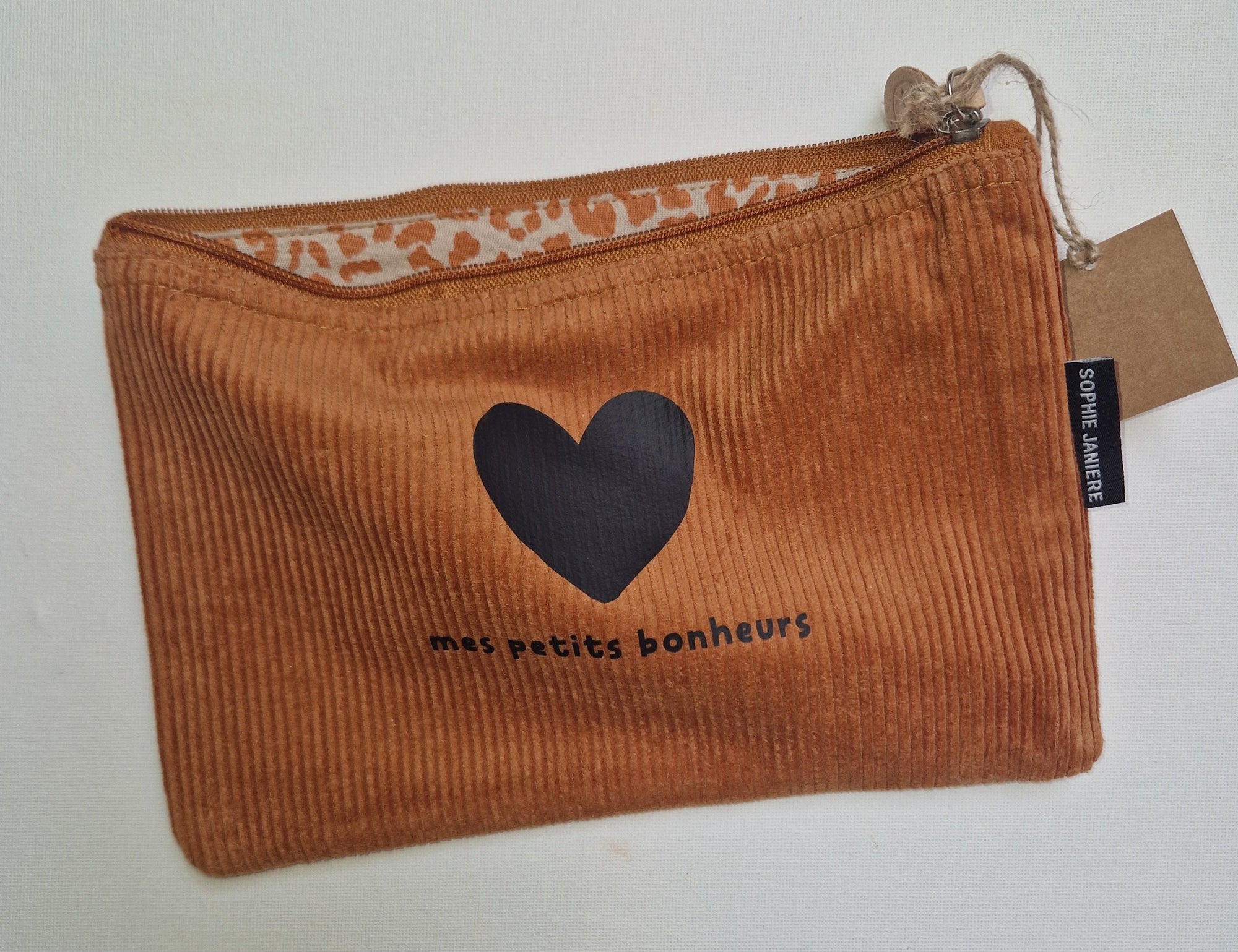 Trousse plate velours mes petits bonheurs