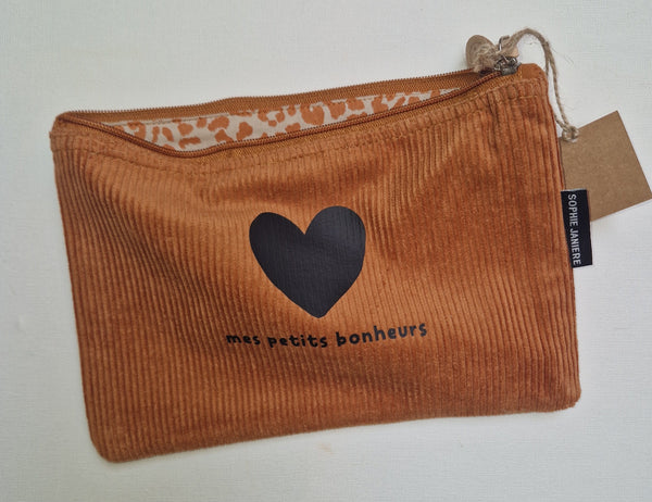 Trousse plate velours mes petits bonheurs