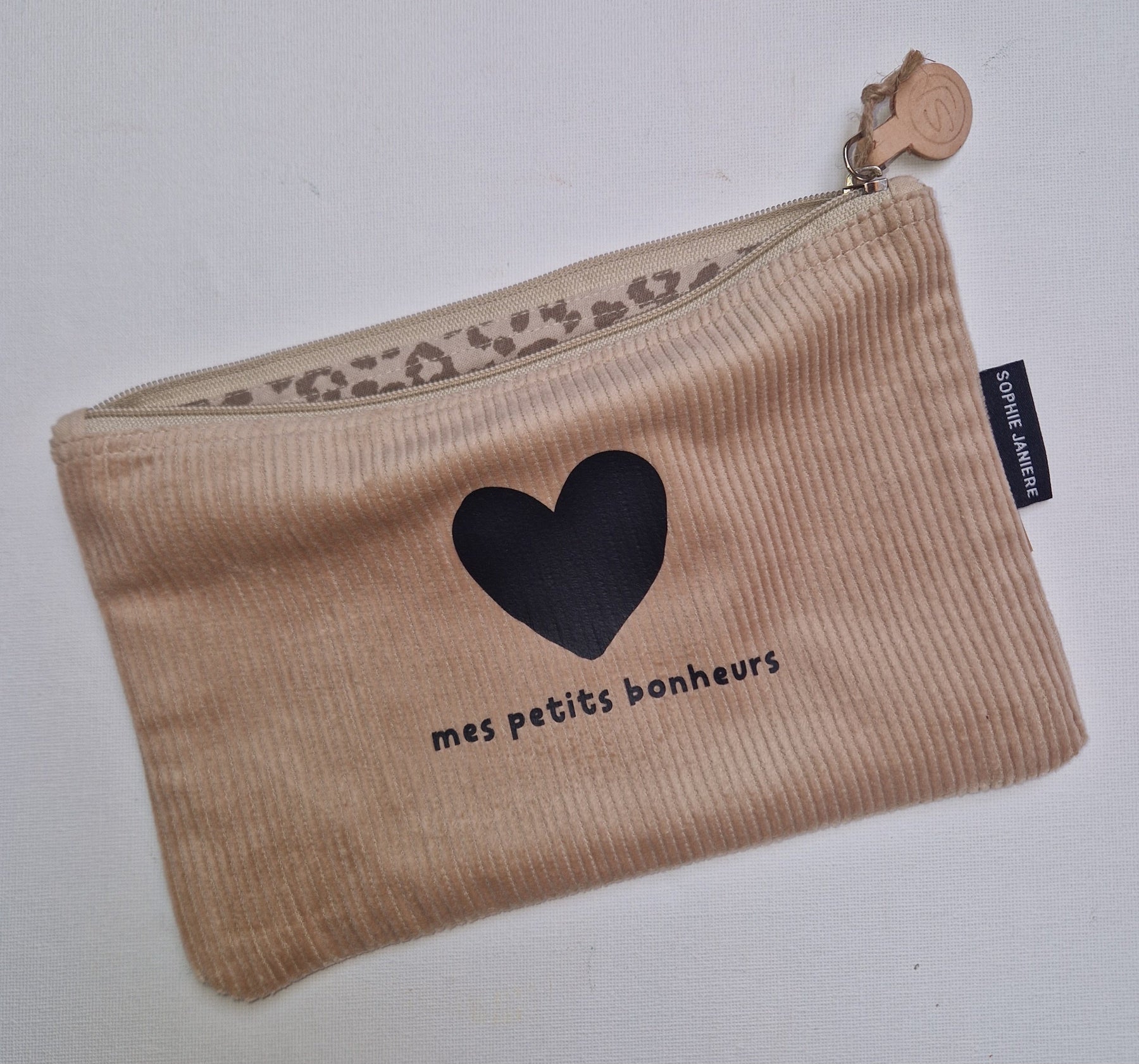 Trousse plate velours mes petits bonheurs