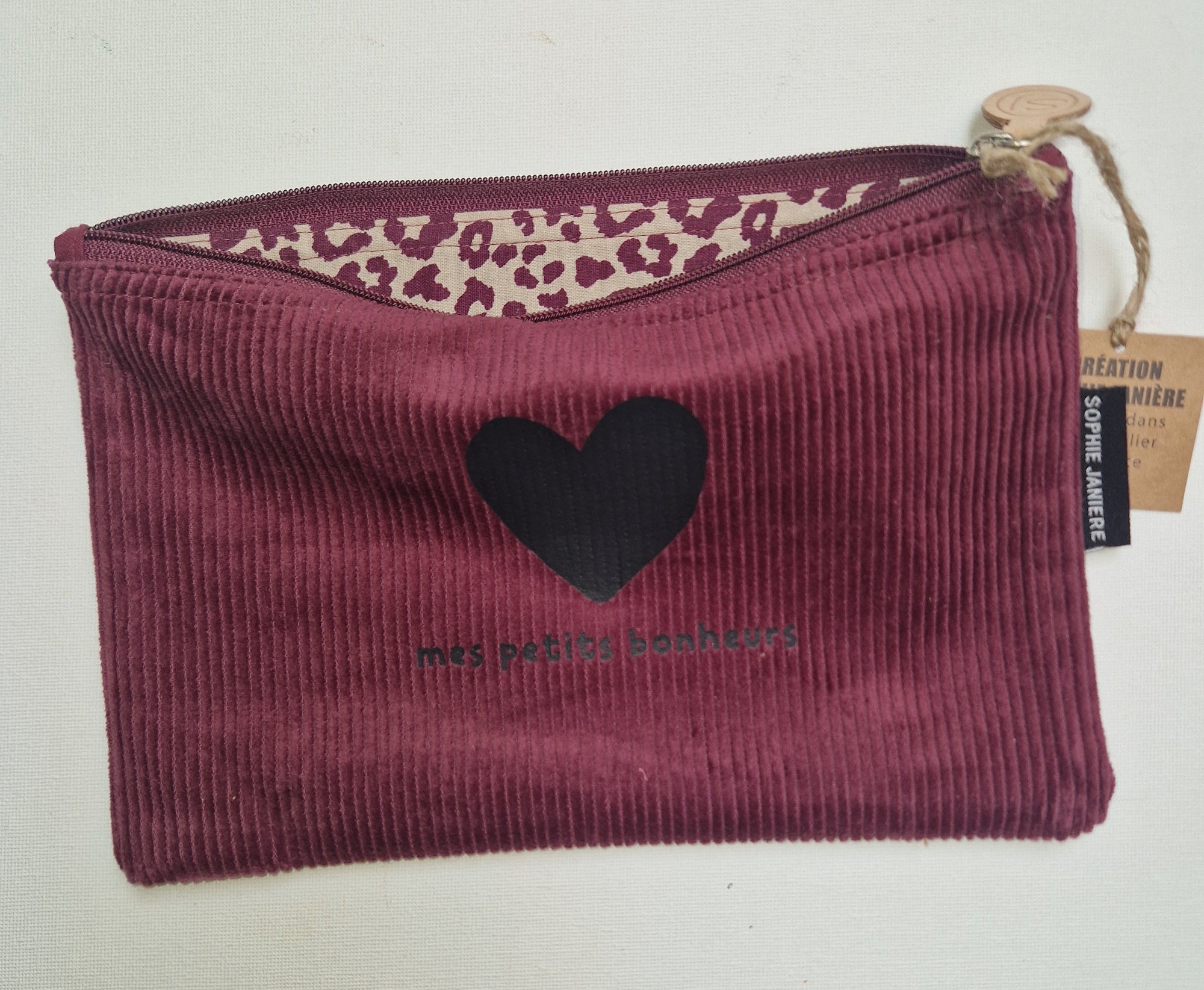 Trousse plate velours mes petits bonheurs