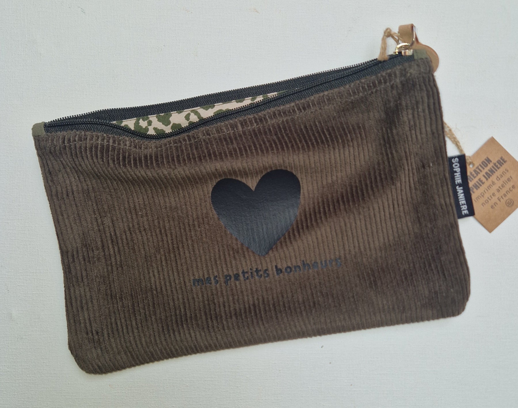 Trousse plate velours mes petits bonheurs