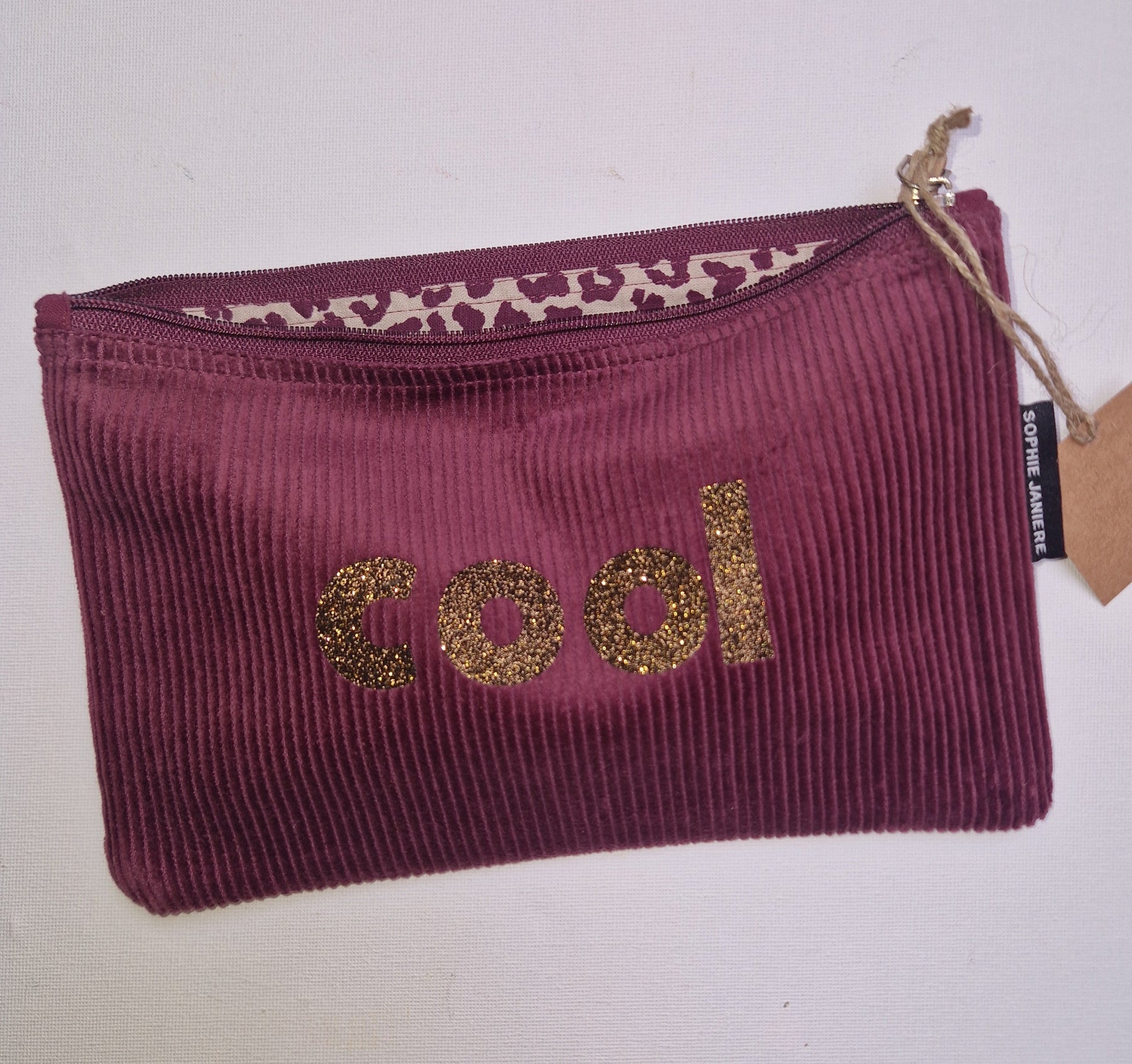 Trousse plate velours paillettes